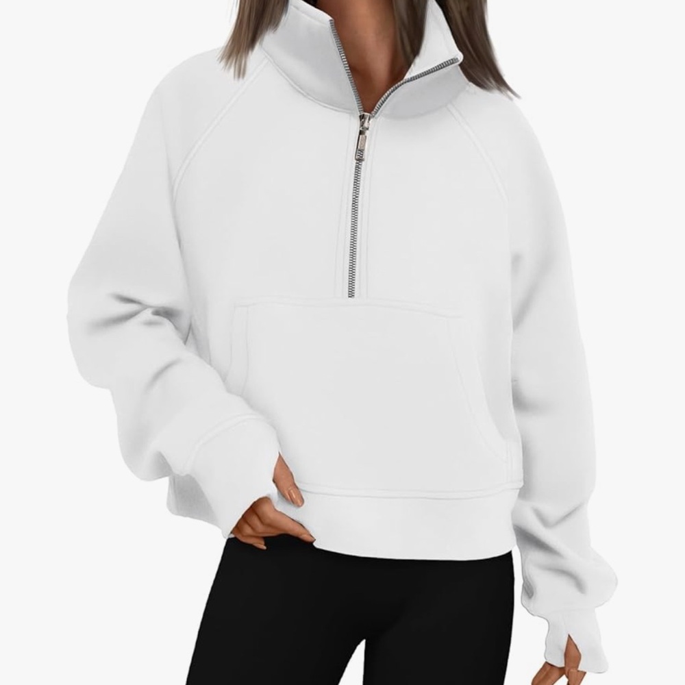 Automet White Half-Zip Sweatshirt